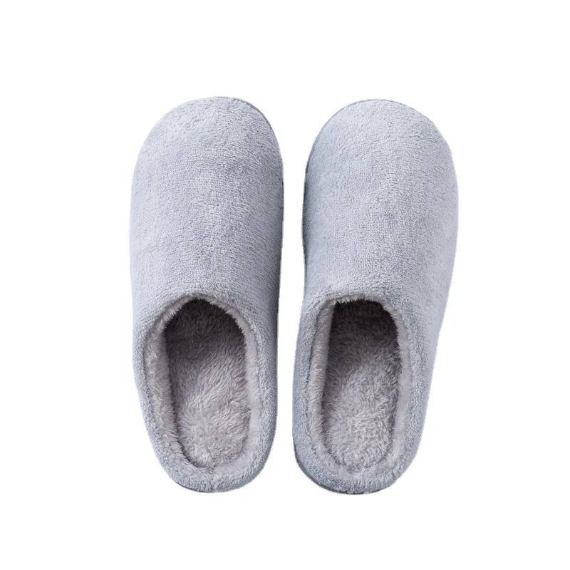 Winter indoor warm slippers men women soft sole non-slip customized embroidery cotton slippers memory foam
