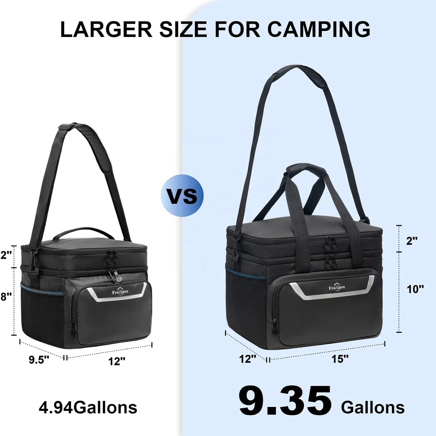 Backpack Cooler with Double Decker &  Keeps 48 Cans Cold  Waterproof & Leak Proof Insulated Bag