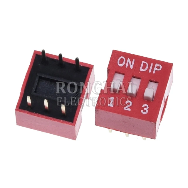 Slide Type SMD DIP Dial Switch Module 1 2 3 4 5 6 7 8 10 12 PIN 2.54mm Pitch Position Way Red Blue DIP Toggle Snap Dial Switch