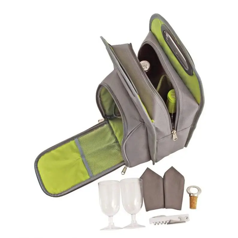 Oem Factory Top Quality Custom Logo Portable  Wine Picnic Bag