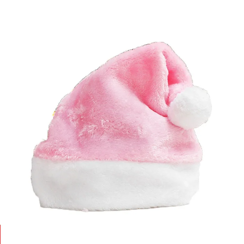 Autumn and winter new solid color short plush Christmas hats holiday party decoration cap and hats for men and women