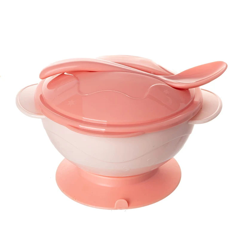 Customization Logo BPA Free PP Baby Silicon Suction Bowl Suction Baby Dinner Bowl Feeding with Spoon