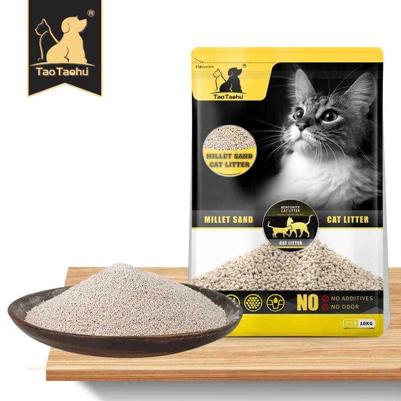 china factory wholesale price Bentonite clay cat litter deodorizer strong clumping dust free Millet cat litter sand