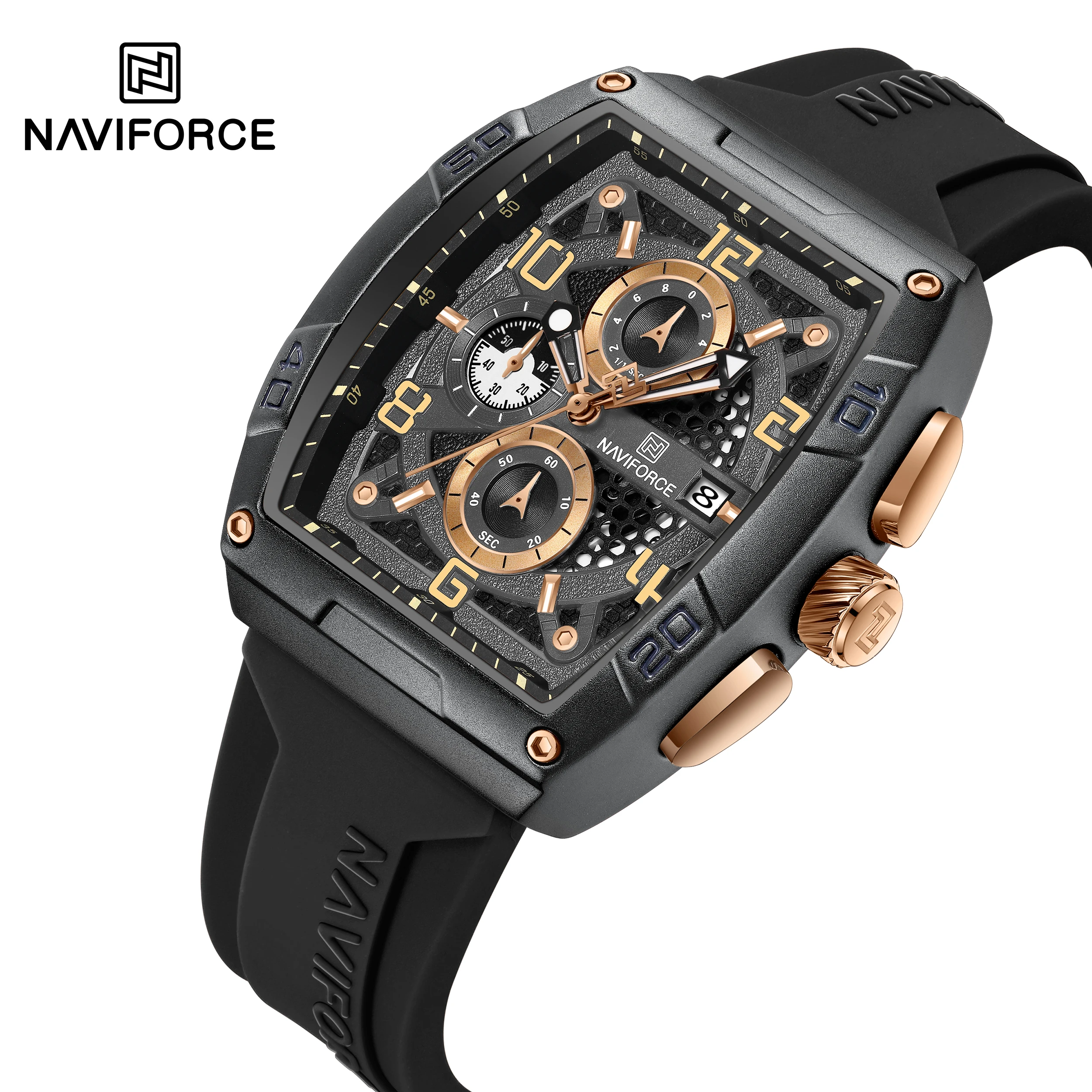 8052 NAVIFORCE NF8052 новая модель популярные повседневные кварцевые часы мужские модные деловые водонепроницаемые красные 30 м
