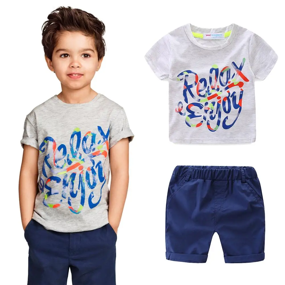 
What&why hot sell kids summer baby boys clothes set cheap children clothing wholesale monogrammed casual 2 piece sets 