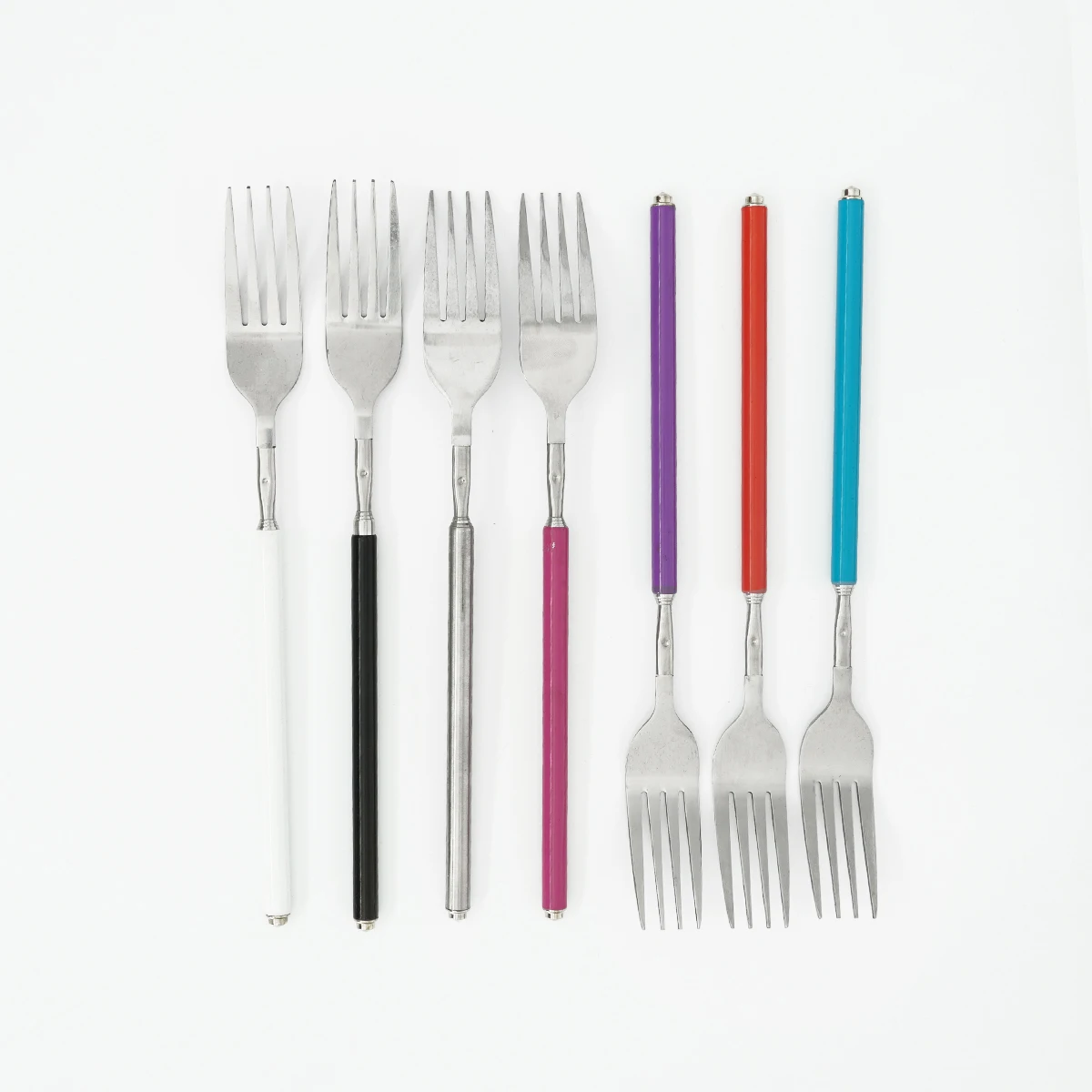 
Amazon hot selling stainless steel pork roasting designer colorful metal fastace fork 