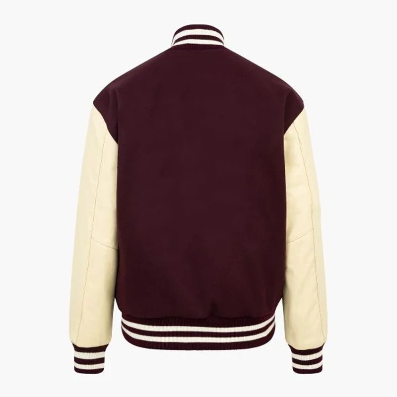 OEM High Quality Vintage Design Leather Sleeve Custom Color Coat Wool Body Varsity Letter Man Jacket For Men