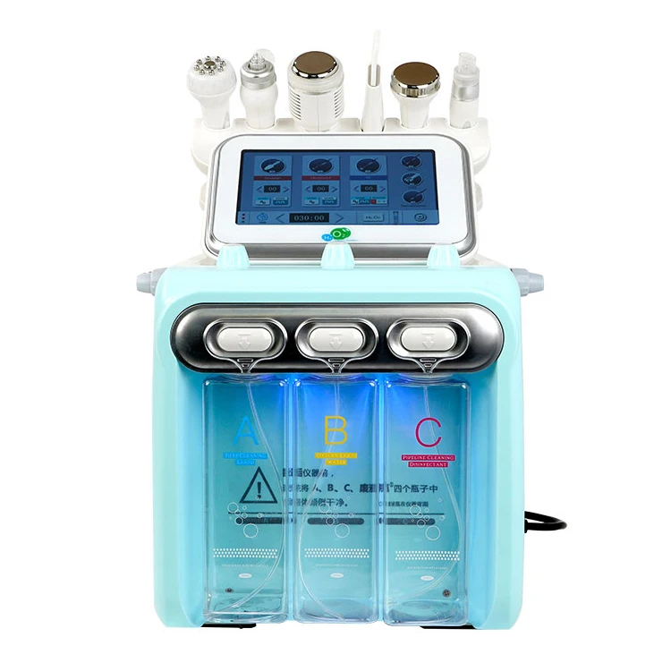 6in1 H2O2 small bubble water Oxygen Aqua Facial Machine for skin rejuvenation