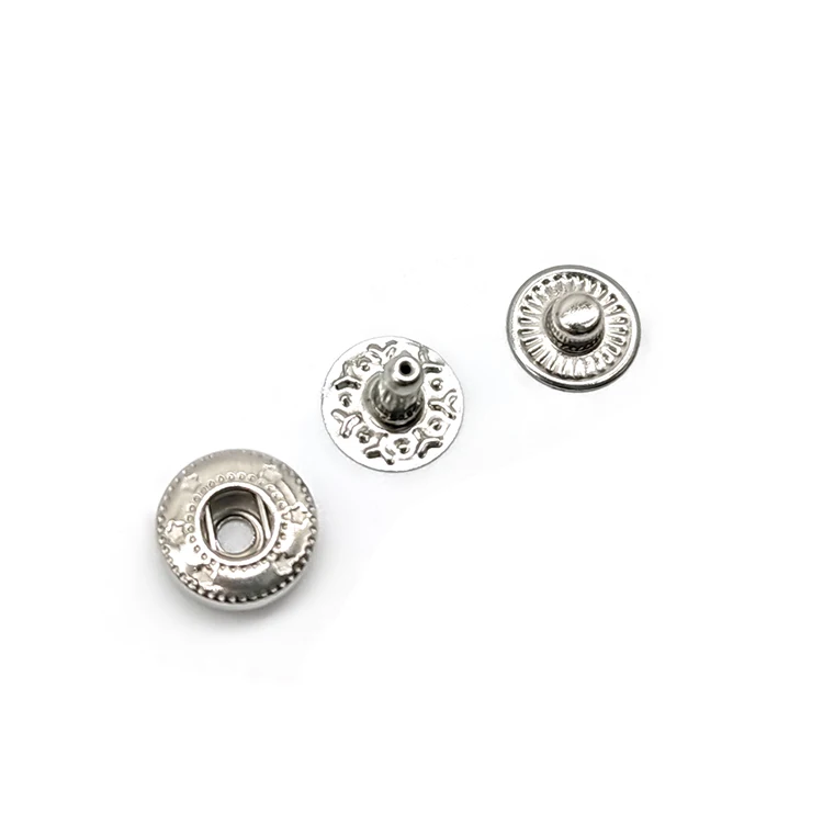 Customized Garment Accessories Leather Snap Buttons Four-Piece Snap Buttons Copper Round Press Studs Button Metal Covered