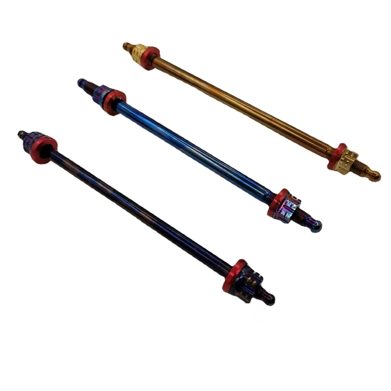 Stainless steel color titanium blue/stainless steel silver/magic blue modified motorcycle electric front axle M10/M12-230/250/28