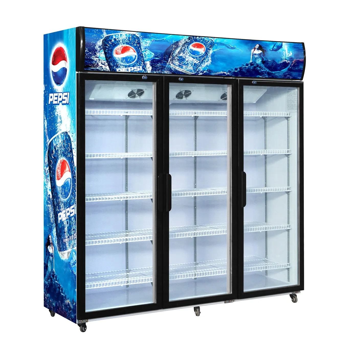 Китайская фабрика изготовления оптовых ценах холодильники с дисплеем двухслойные со стеклянной дверью 300L дисплей холодильник