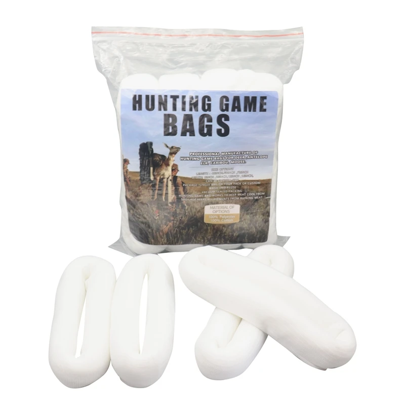 Elk Game Bags Hunting Meat Bag 5-Pack Reusable Rolled Heavy Duty Quarter Bags