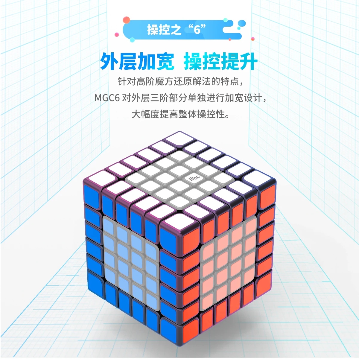 Yongjun YJ 6x6x6 MGC Magnetic 6 Layers Toys Magic Cubes Puzzle For Kids Anti-stress