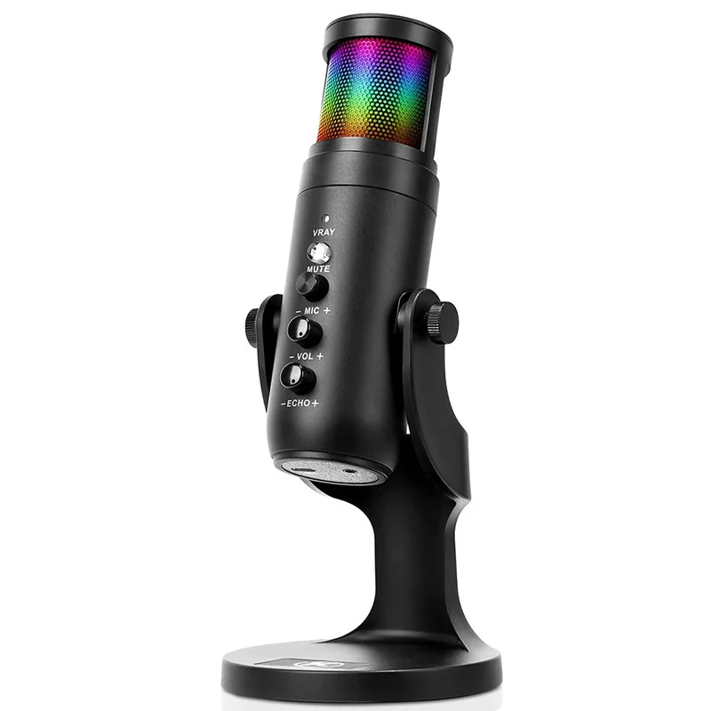Professional Usb Rgb Colorful Breathing Live Dedicated Recording Mic Studio Gaming Microphone For Pc Ps4 Ps5 Mac