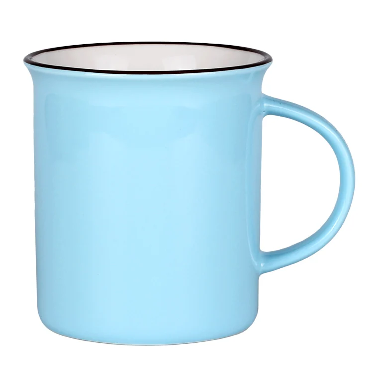 Customized high quality plain white mug design color ceramic cup with custom logo