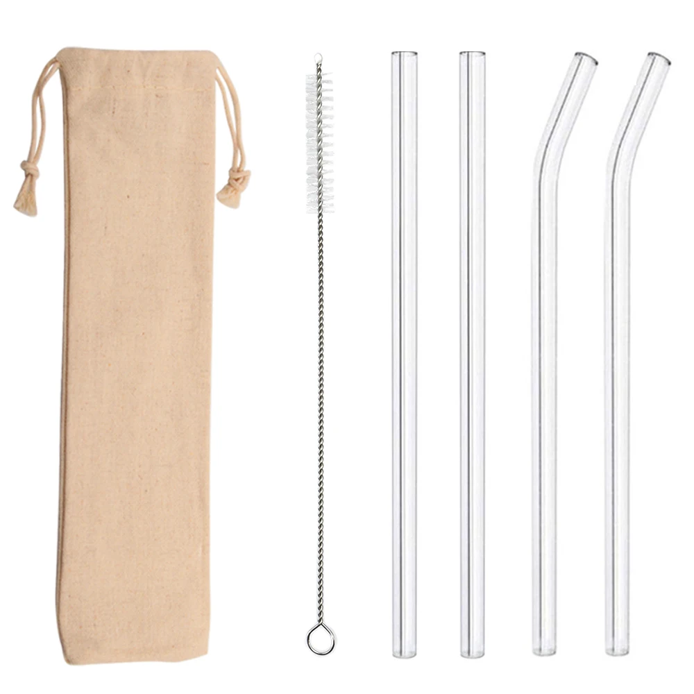 Wholesale Reusable High Borosilicate  Clean Drinking Hardware Customization  Reusable Wine Bar Accessories  Glass Straws