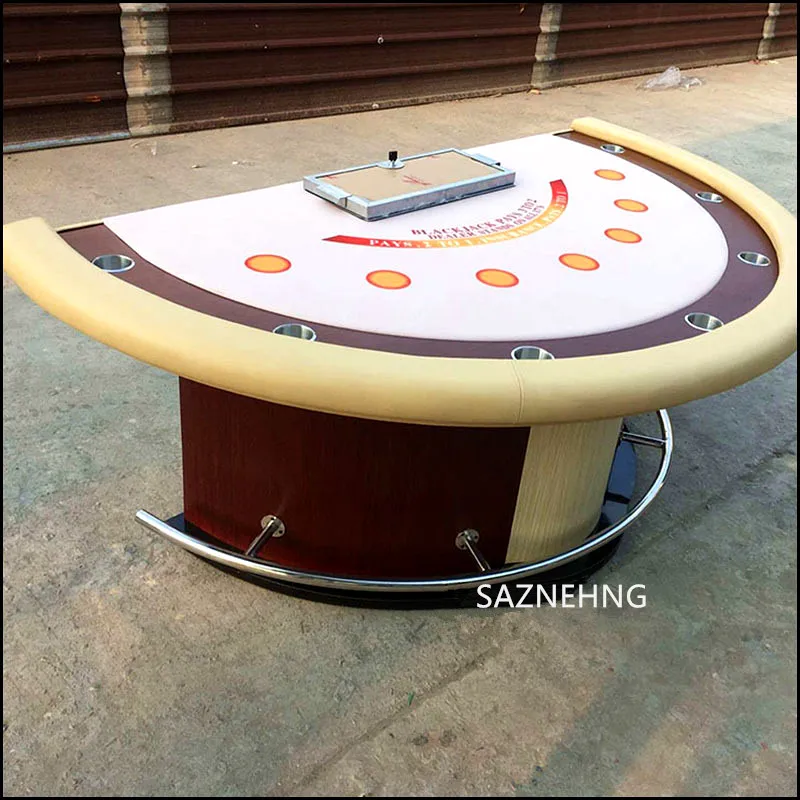 Deluxe Blackjack Poker Table Half Round Poker Table Professional Casino Grade Poker Table