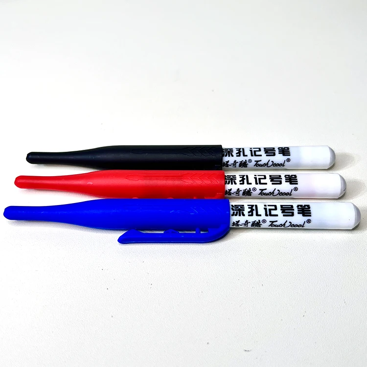 Customized Industrial Metallic Long Nib Deep Hole Oil Permanent Marker Pen Set Deep Hole Marker Pencil With 30mm Nib