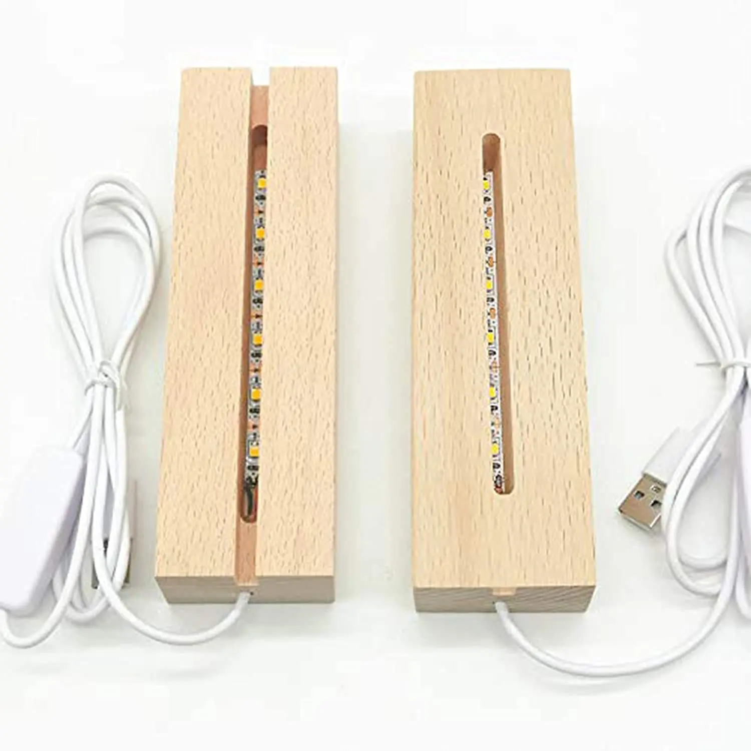 Hot Sale Blank Clear Desktop Note Memo Acrylic Dry Erase Colorful Led Light Up Board With Wooden Stand Acryl Message Board