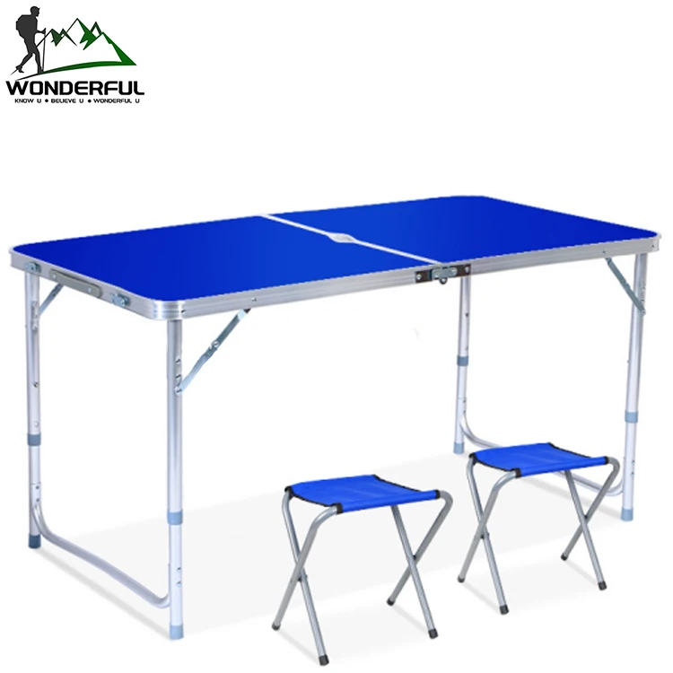 Factory supplier cheap wholesale custom picnic portable aluminum dining outdoor folding table with umbrella hole