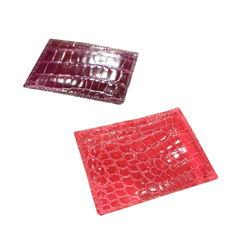 Luxury Custom Logo High Quality Ultra-thin Alligator Pick-up Clip Color Cross Credit Card Wallet and Handbag Accessory Women