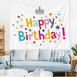 Birthday background cloth children one-year-old banquet party decoration tapestry tapestry simple forest hanging flag lying