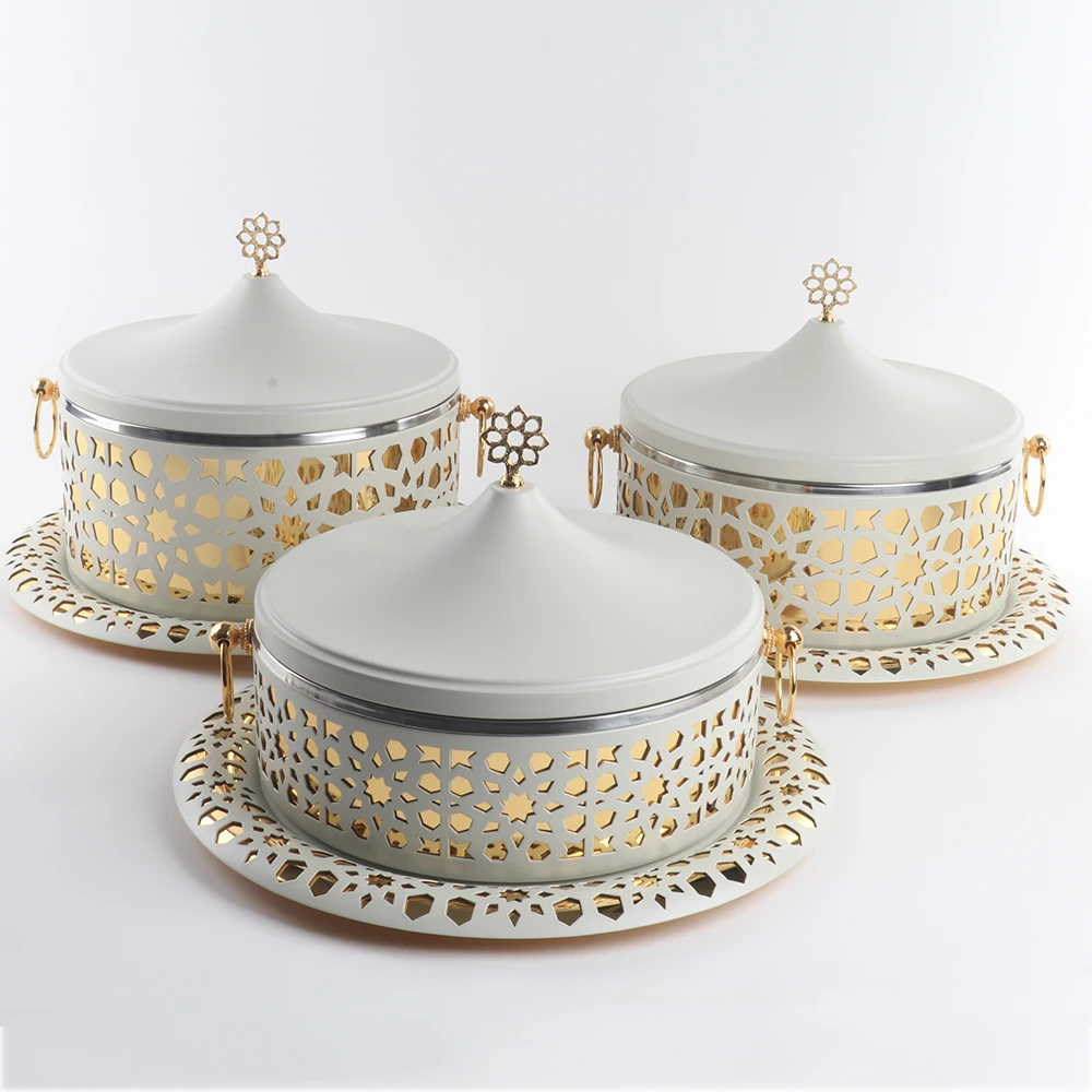3.5L+4.5L+5.5L Luxury Arabic Hot Pot Dallah Thermos Food Container Warmer Set For Hotel and Restaurant Supply