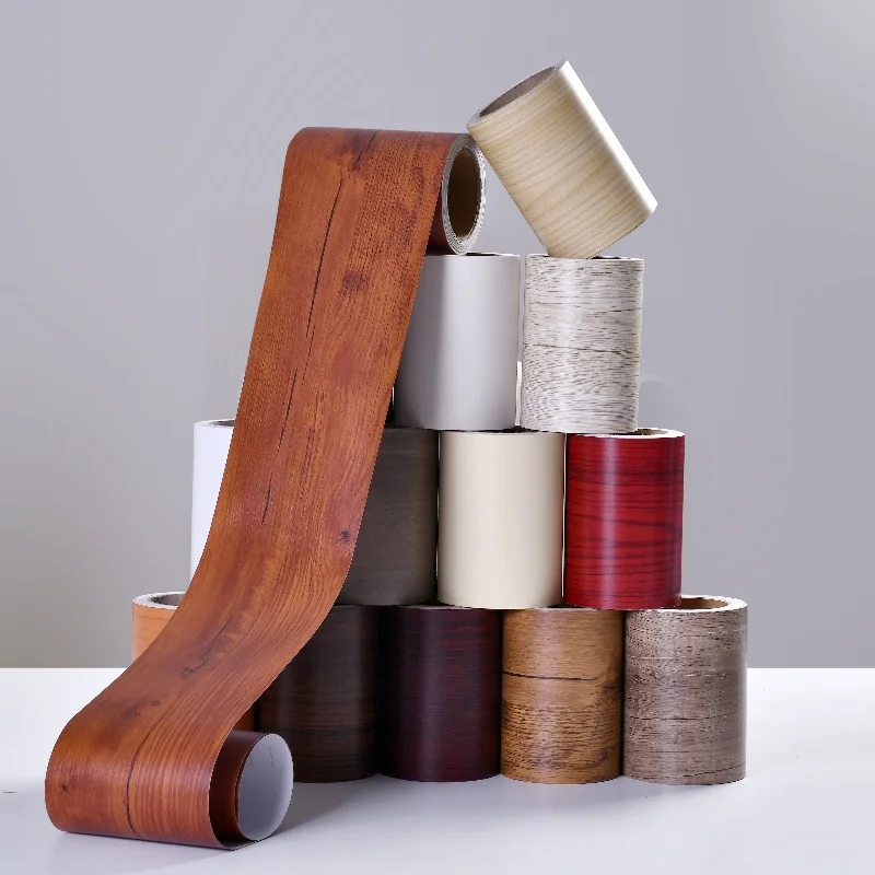 Moisture-Proof Wall Waist Line Waterproof PVC Wood Grain Wallpaper Stripes Pattern Wall Skirting Home Decor Interior Decoration