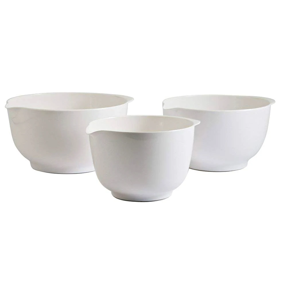 
classic easy care durable unbreakable reusable hard plastic melamine mixing bowls with anti slip ring 