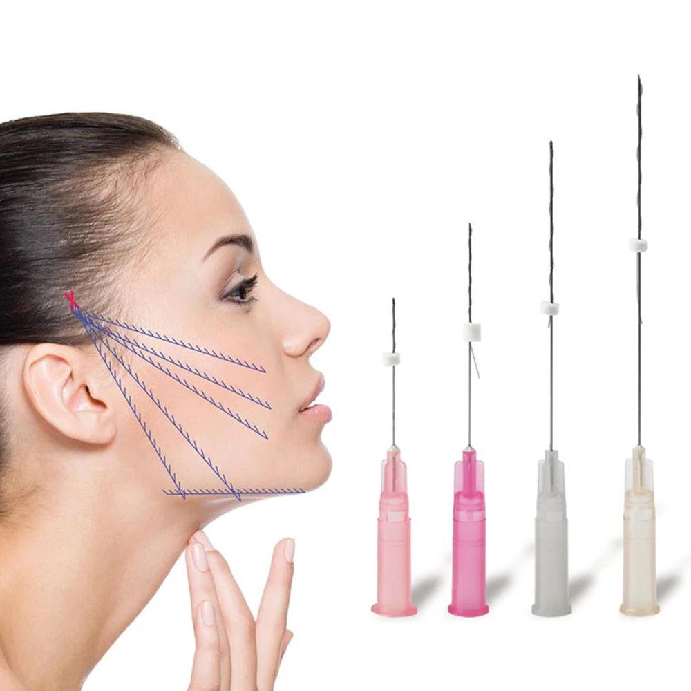 Professional supplier price breast lifting 18g 100mm 3D 4D pdo cog thread with L type needle