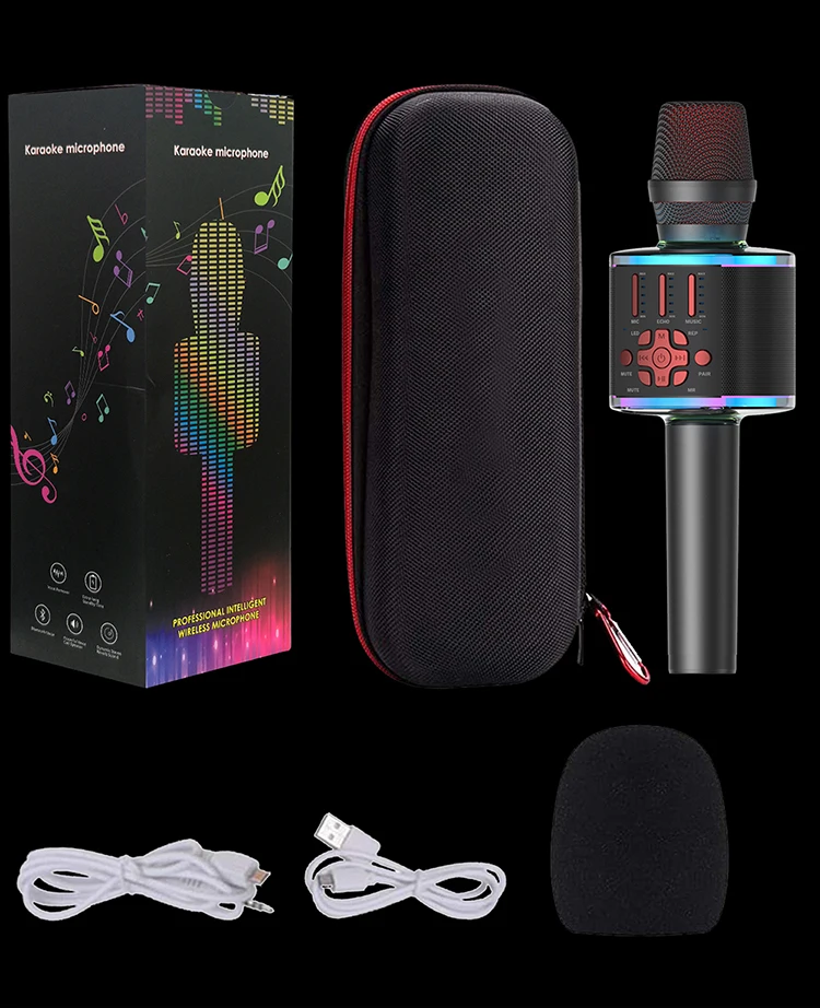 Best Selling Family KTV Mic Portable Gold Wireless Professional Karaoke Microphone Mini USB Handheld Bluetooth Karaoke