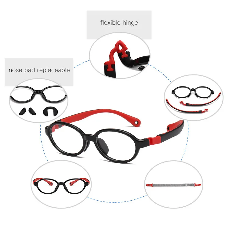 Top Selling Kids Eyeglasses Silicon Glasses Children Optical Frames Flexible Eyeglasses Frame 10-14 years old