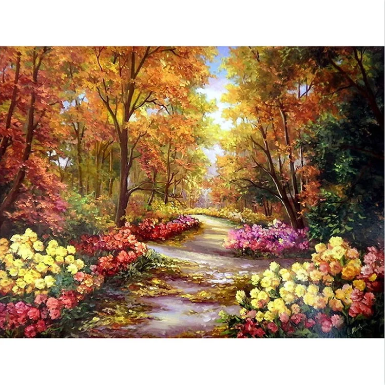 DIY 5D Diamond Painting Colorful Jungle flowers Cross Stitch Kit Embroidery Mosaic Art Picture of Rhinestones Home Decor Gift