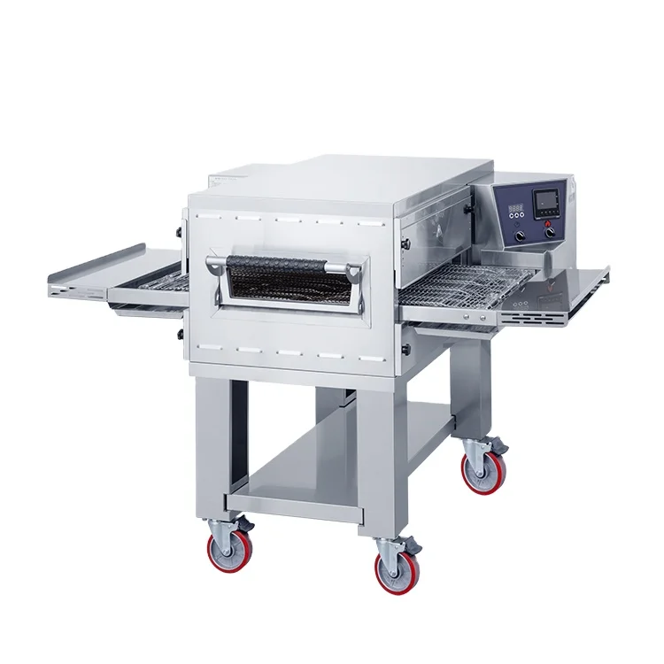 Коммерческая конвейерная печь для пиццы электрическая подвижная ленточная с подполкой