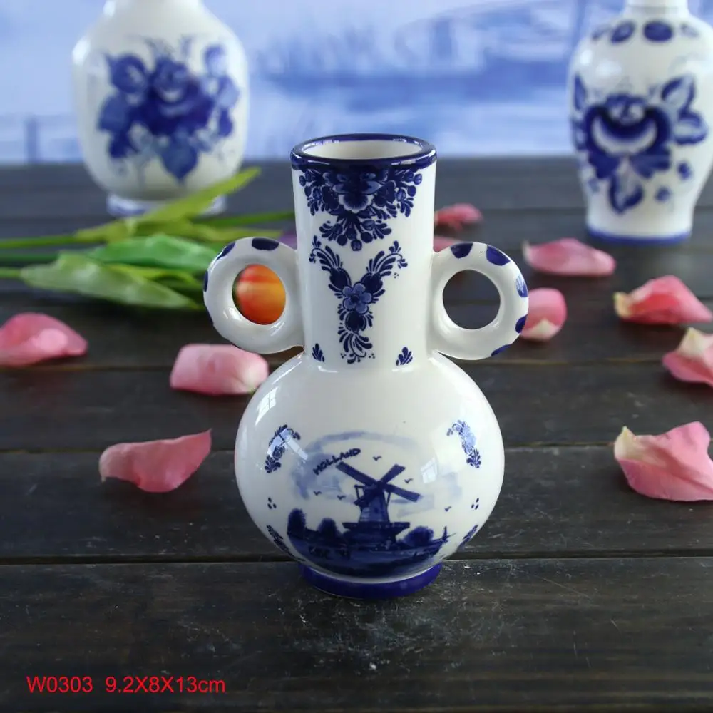hot selling elegant pink ceramic porcelain vase/pink home decorative stoneware vase/pink and blue glazed ceramic flower vase