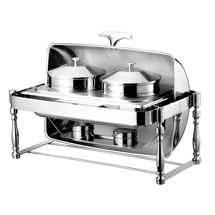 2 head 9L commercial roll top soup warmer station food warmer chafing dish set