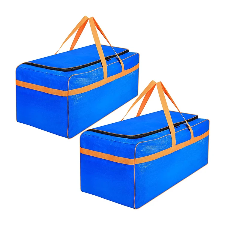 Heavy duty pp woven travel duffel bag extra large moving storage bags with zippers