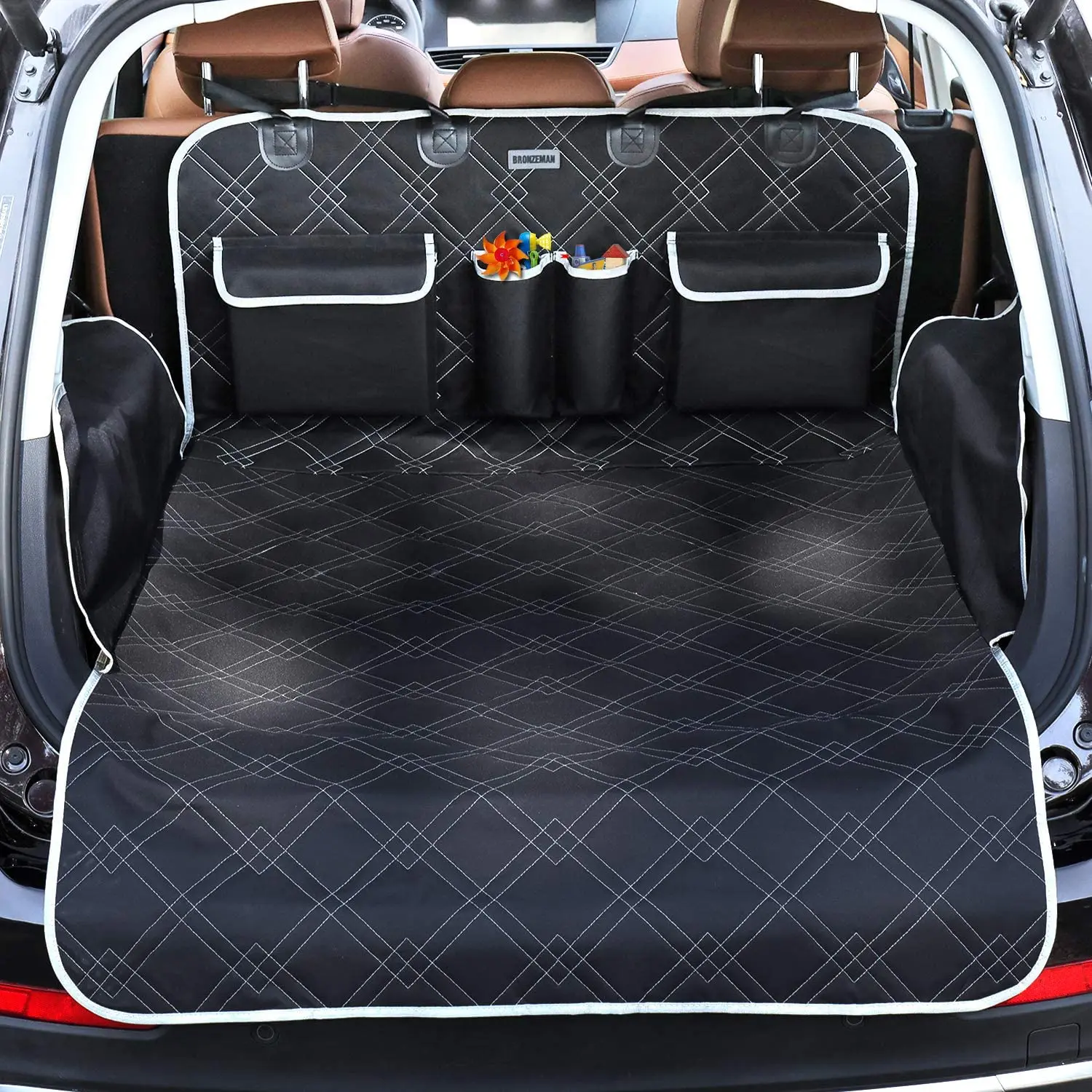 
Pet Cargo Cover Liner for SUV and Car,Non Slip,Waterproof Dog Seat Cover Mat for Back Seat Trucks/SUV with Bumper Flap Protector 