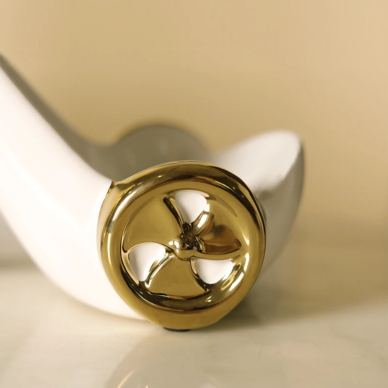 luxury ceramic bicycle with gold line bottele holder stand desktop ornament wine rack