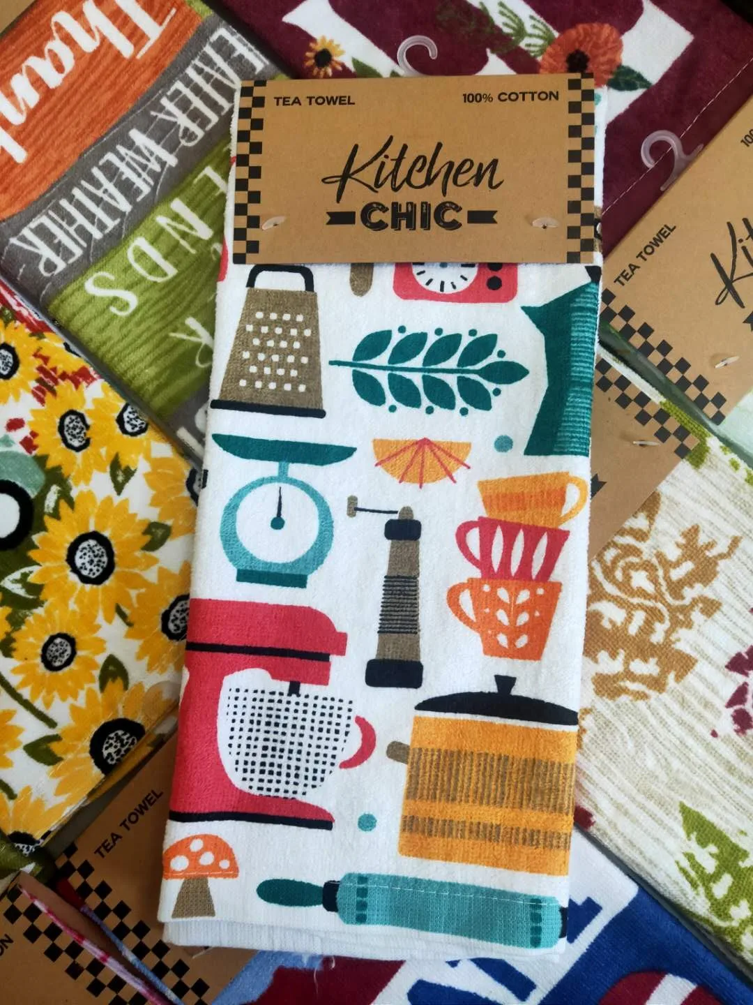 Velour Non Terry Reactive Printed Kitchen Towel Wholesale 100 Cotton Adult Rectangle QUICK-DRY for Super Market