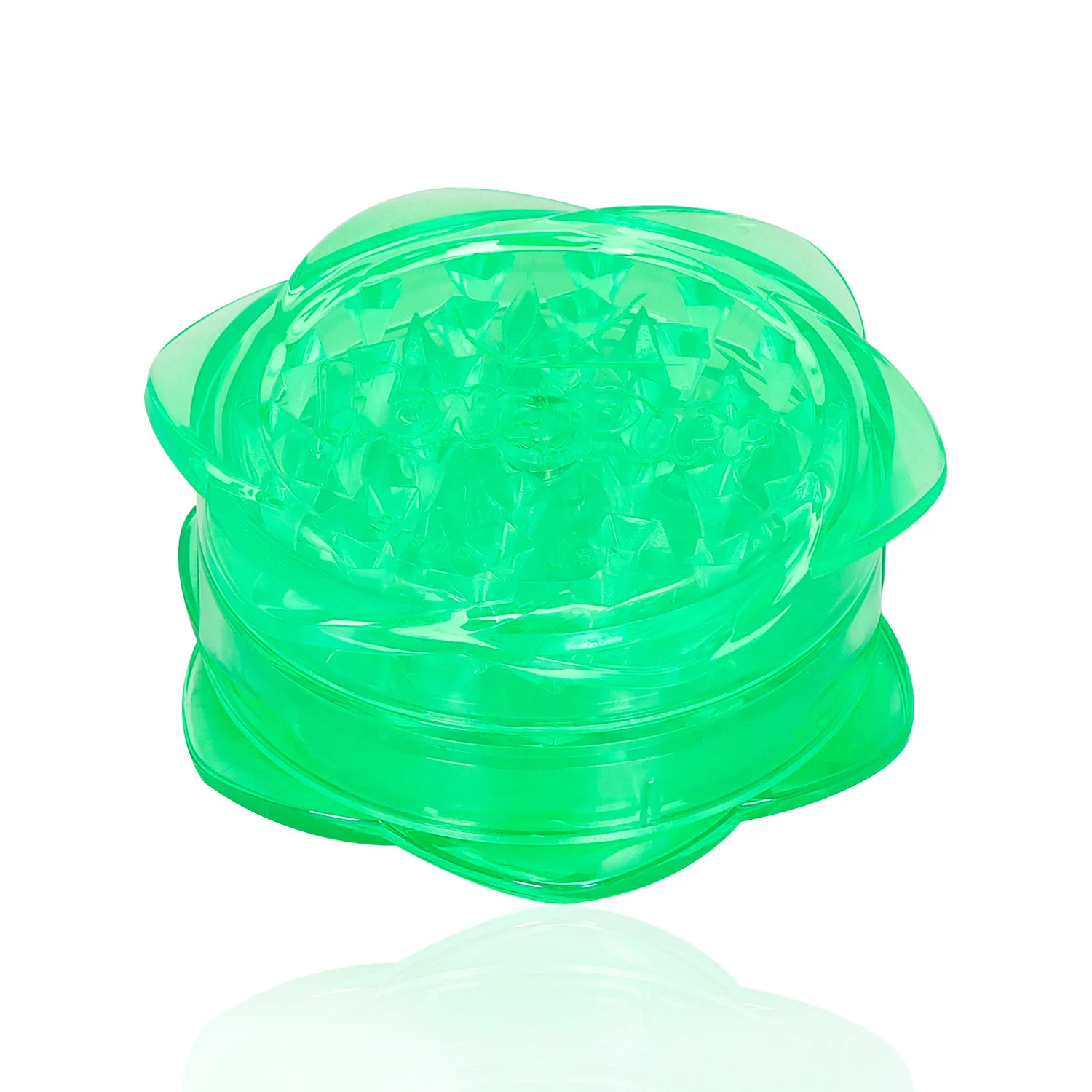 New wholesale 67MM three-layer plastic cigarette grinder flower shaped plastic herb grinder smoking accessories