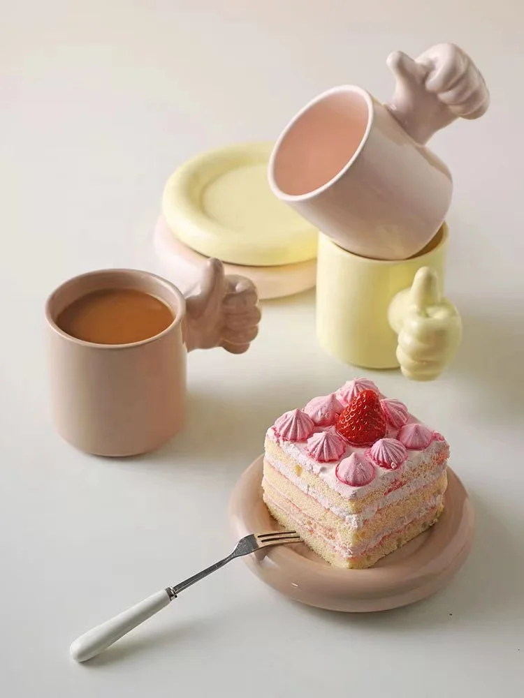 ins Nordic simple high-value macaron color like ceramic cup and saucer couple water cup afternoon tea coffee cup gift box
