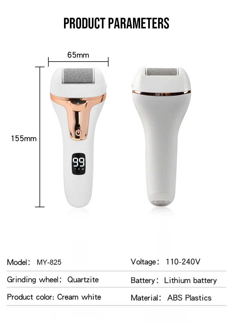 MRY Rechargeable Pedicure Sander Electric Foot File Callus Remover Pedicure Remove Dead Skin Electric Roller Foot File