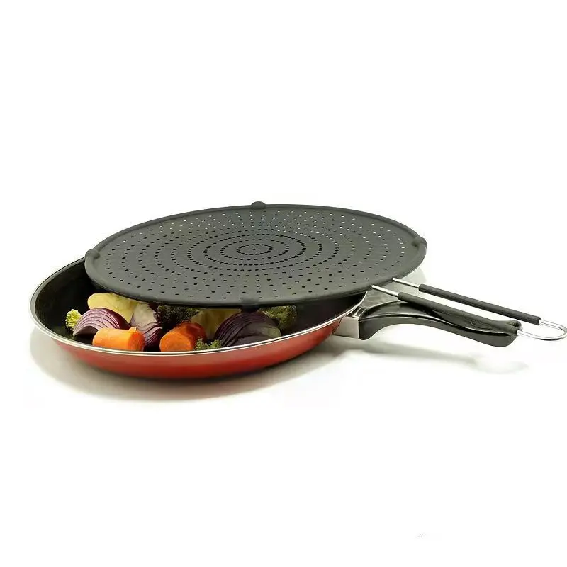 Food grade Fine Mesh silicone 13 in Splatter Screen with TPR Handle Heavy Duty Splatter Guard for Frying Pan oil splash