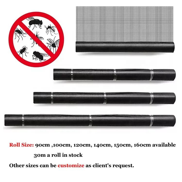 100 g grey and black fiberglass insect screen 18*16 mesh invisible fiberglass window screen mosquito net