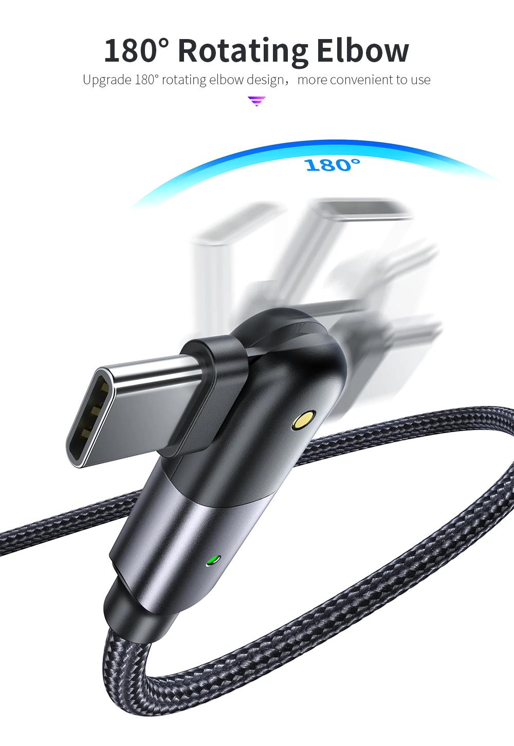 Gaming Cable For iPhone 180 Degree Right Angle USB A To L Gaming Cable  Compatible With iPhone 11 11 Pro Max Xs Max XR
