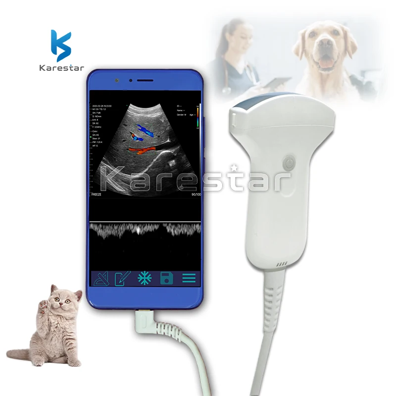 K-CP110 VET Handheld Ultrasound Diagnostic Color Doppler Wifi+USB wireless ultrasound probe