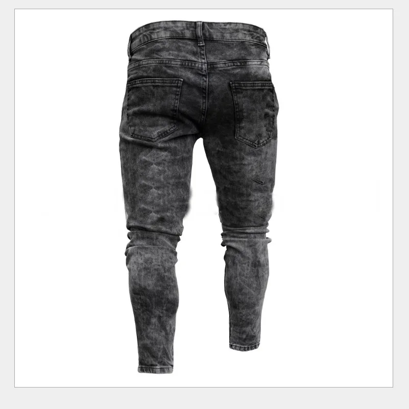 
Factory price ripped fasion snow wash slim denim long jeans for man 