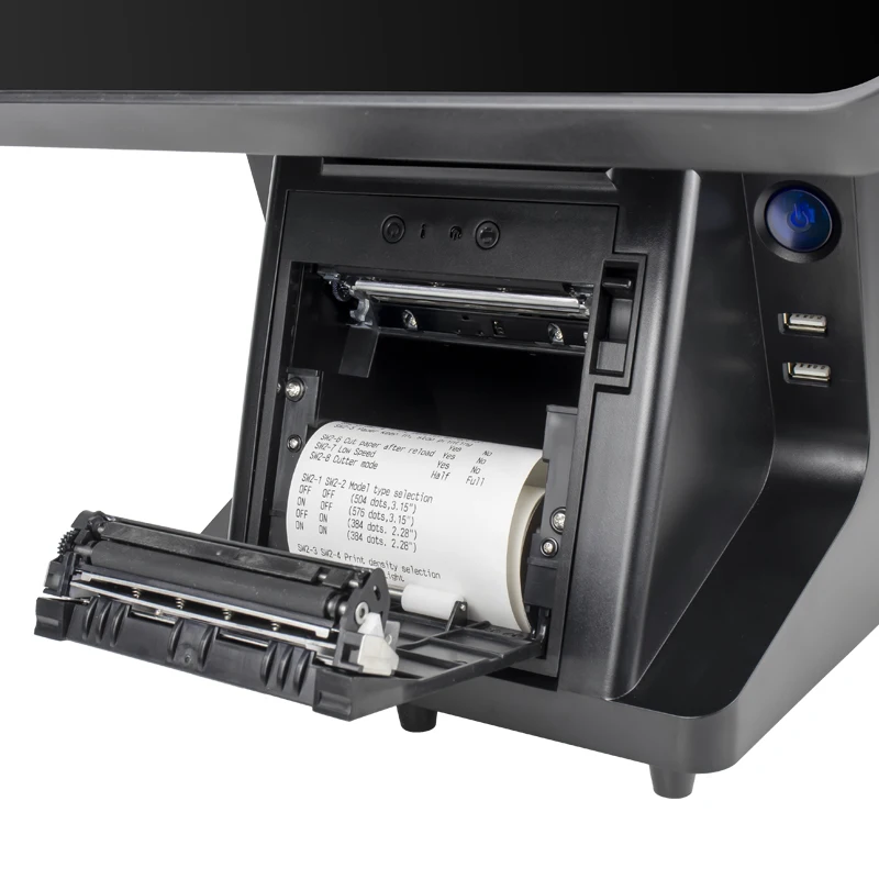 15 inch POS hardware machine cash register with built in 80mm printer for retail