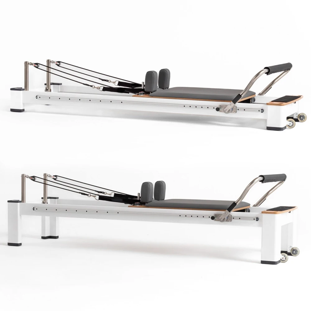 commercial durable fitness studio home use infinity bar white aluminum reformer pilates